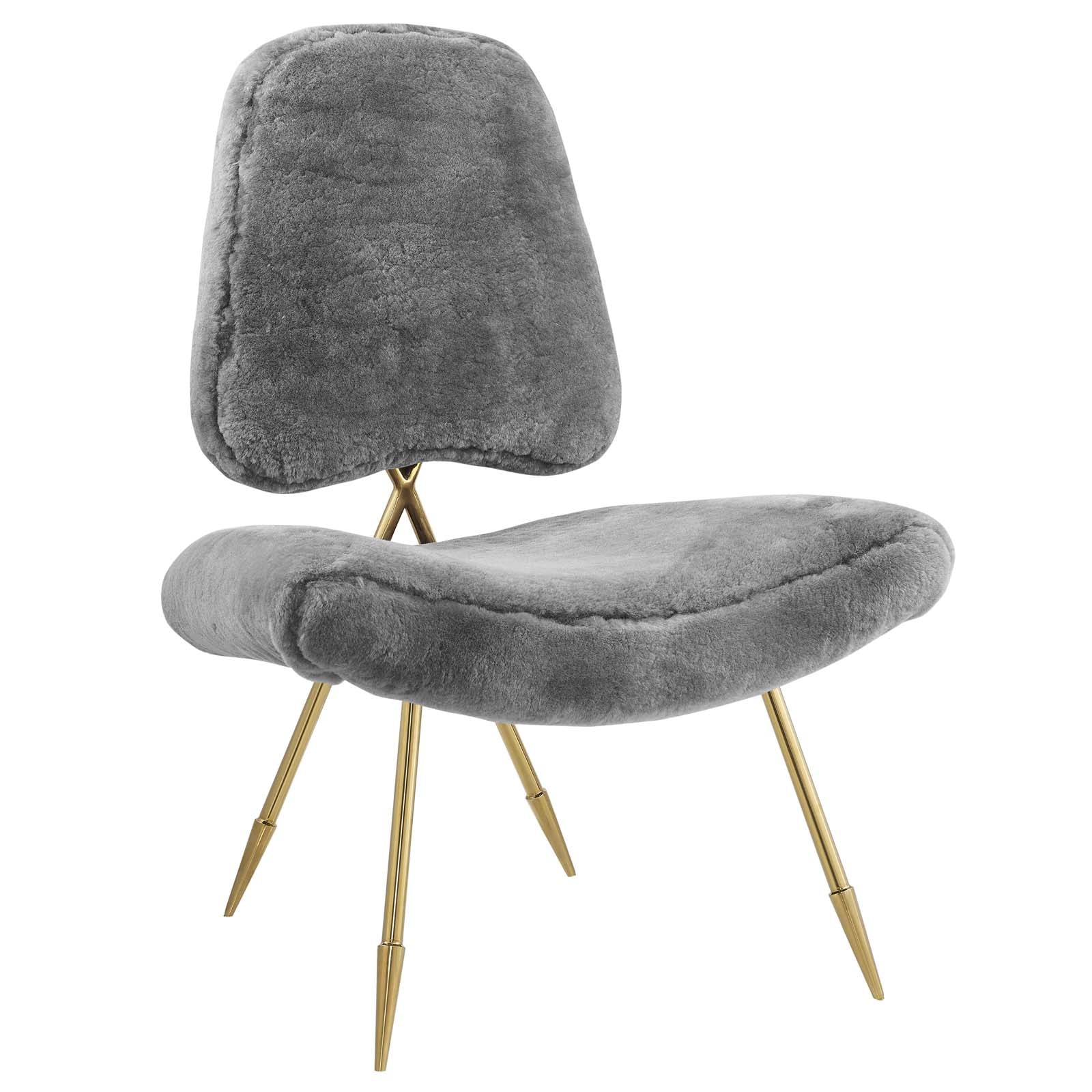 Modway Ponder Upholstered Sheepskin Fur Lounge Chair | Lounge Chairs | Modishstore-8