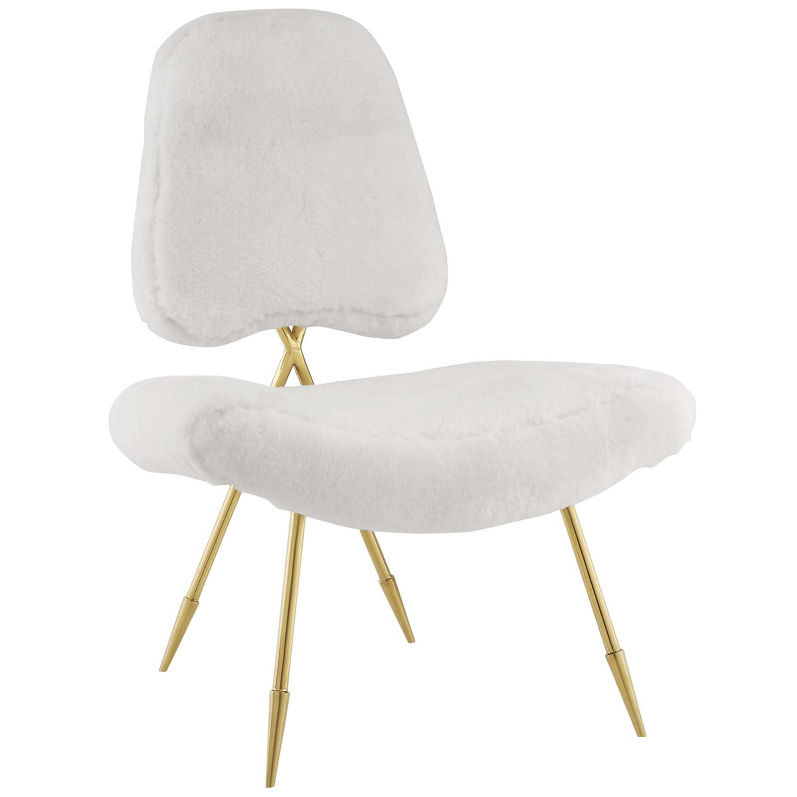 Modway Ponder Upholstered Sheepskin Fur Lounge Chair | Lounge Chairs | Modishstore-4