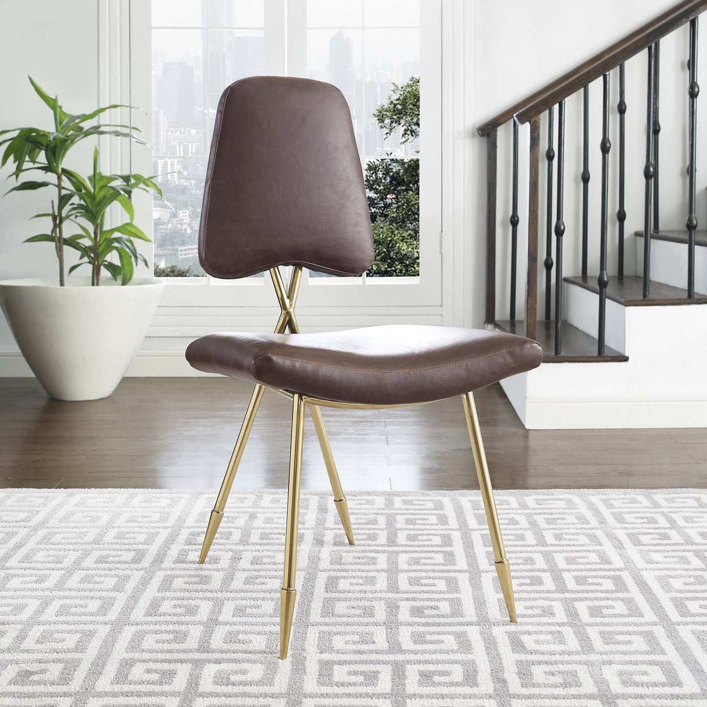 Modway Ponder Antique Faux Leather Dining Side Chair - EEI-2812 | Dining Chairs | Modishstore - 2