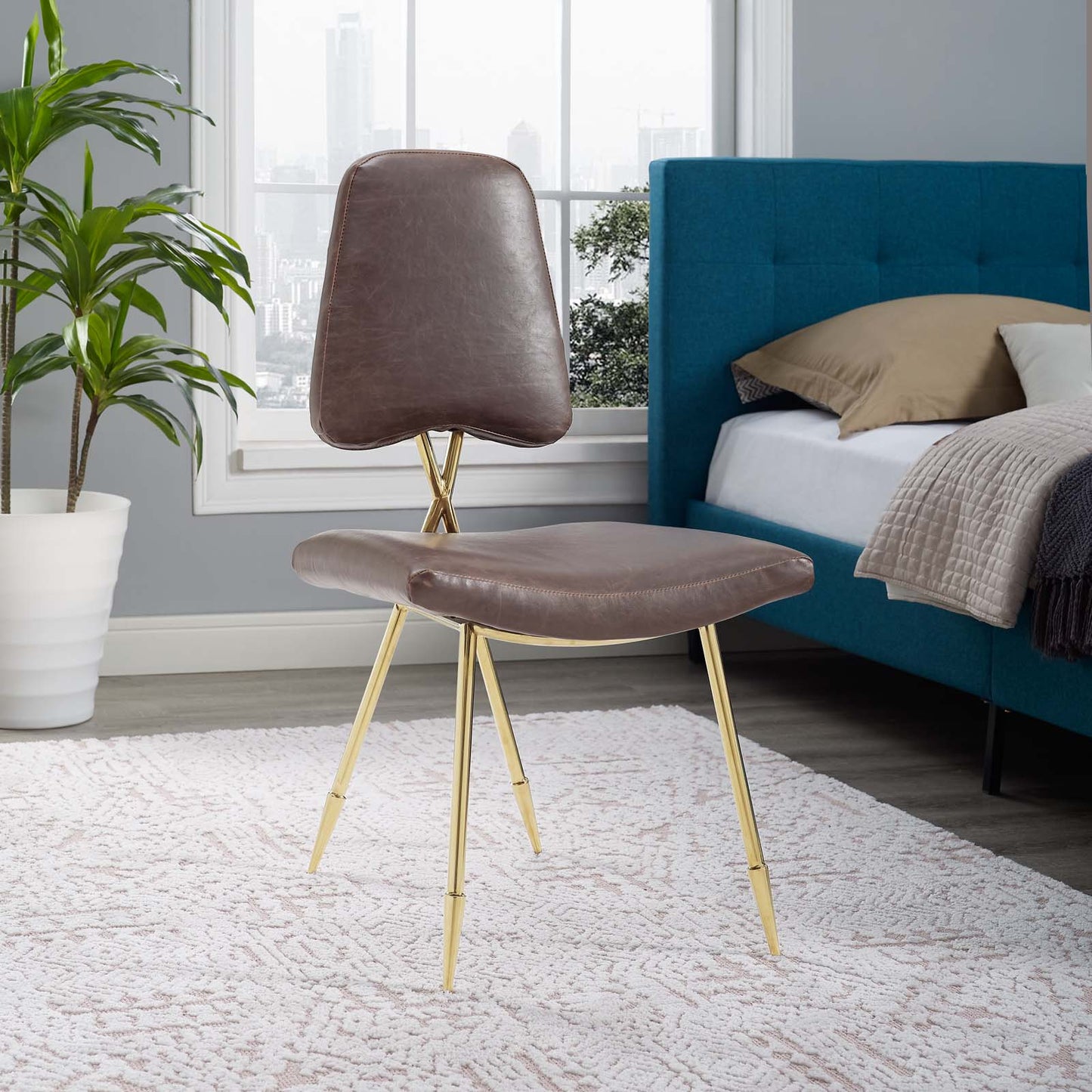 Modway Ponder Antique Faux Leather Dining Side Chair - EEI-2812 | Dining Chairs | Modishstore - 1