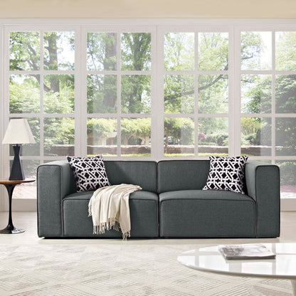 Modway Mingle 2 Piece Upholstered Fabric Sectional Sofa Set | Sofas | Modishstore-8