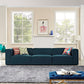 Modway Mingle 3 Piece Upholstered Fabric Sectional Sofa Set | Sofas | Modishstore