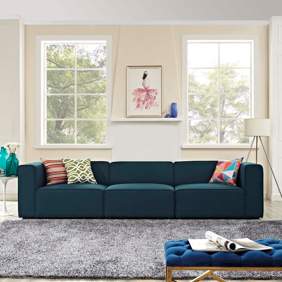 Modway Mingle 3 Piece Upholstered Fabric Sectional Sofa Set - EEI-2827 | Sofa Set | Modishstore - 1