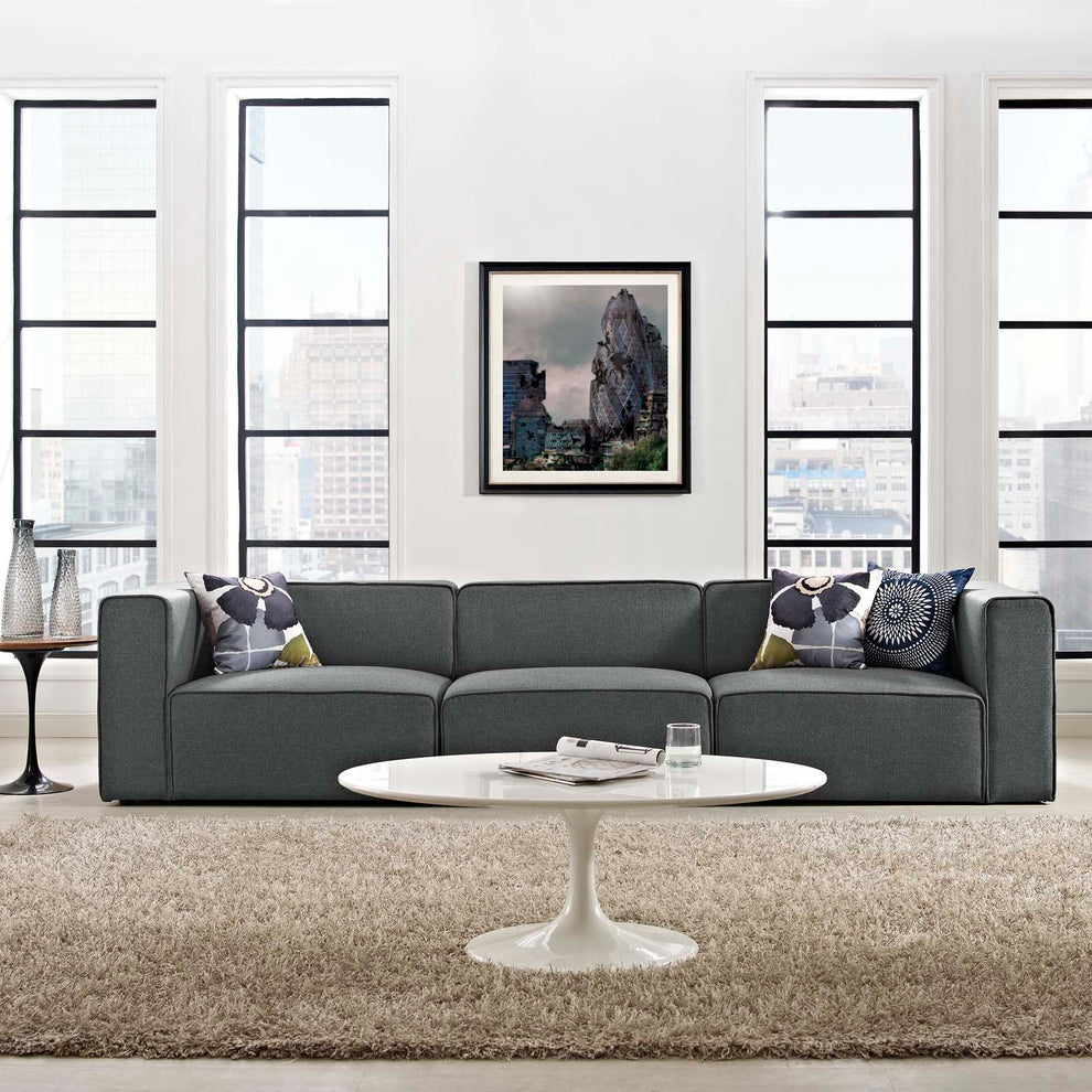 Modway Mingle 3 Piece Upholstered Fabric Sectional Sofa Set - EEI-2827 | Sofa Set | Modishstore - 13