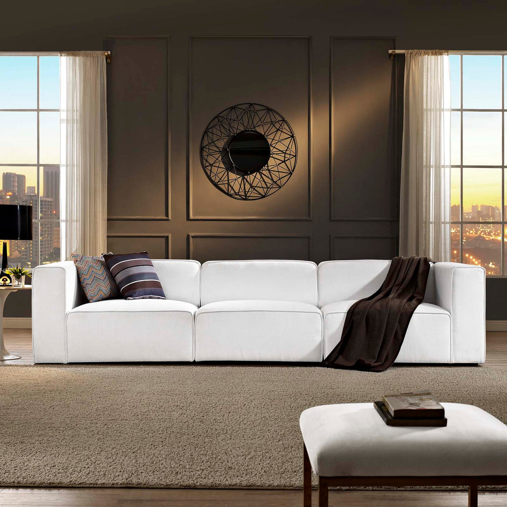 Modway Mingle 3 Piece Upholstered Fabric Sectional Sofa Set - EEI-2827 | Sofa Set | Modishstore - 15