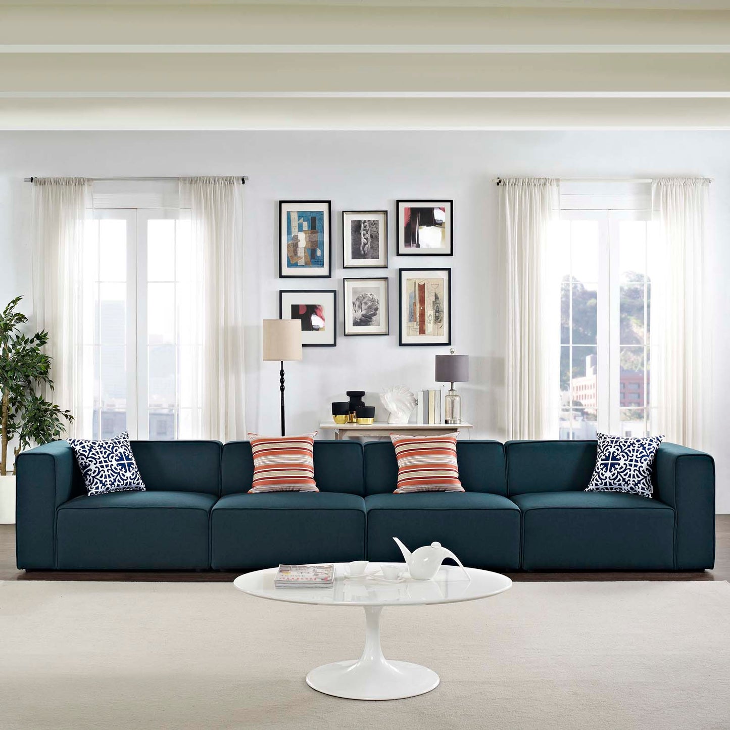 Mingle 4 Piece Upholstered Fabric Sectional Sofa Set by Modway - EEI-2829 | Sofa Set | Modishstore-4