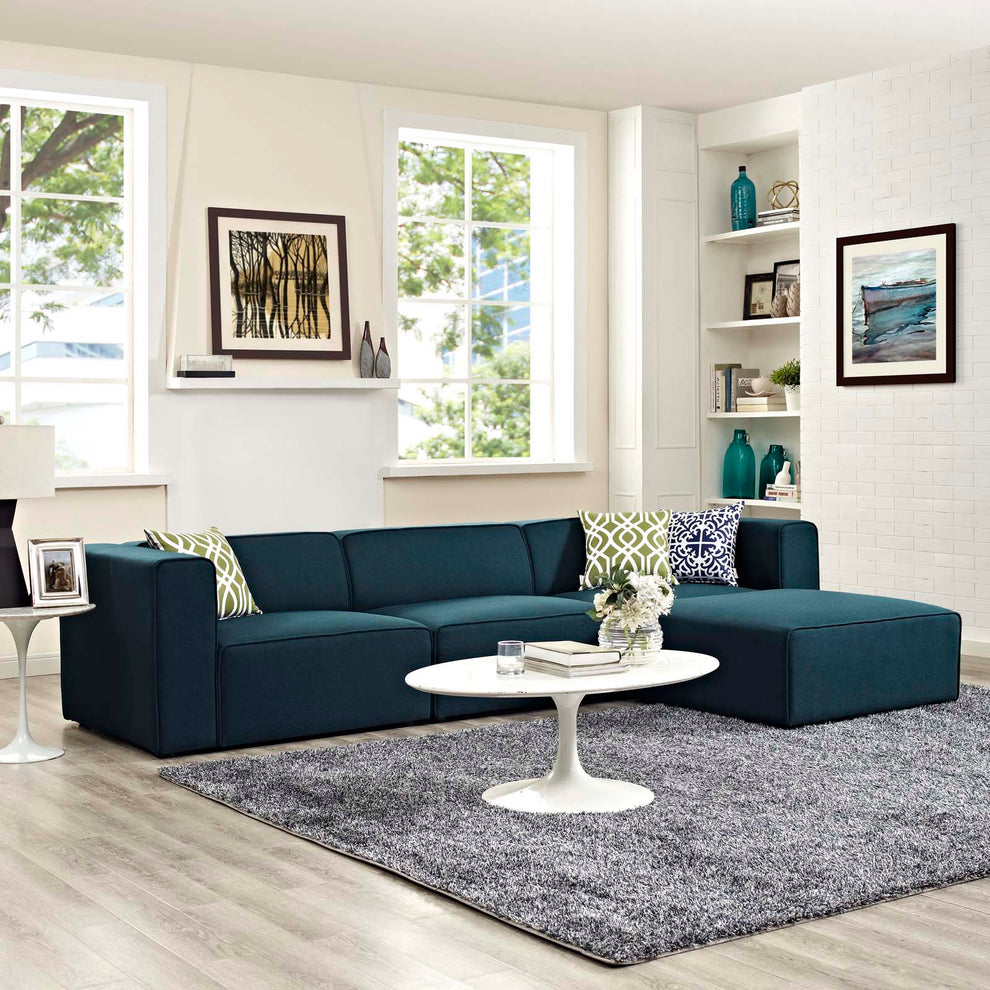 Modway Mingle 4 Piece Upholstered Fabric Sectional Sofa Set - EEI-2831 | Sofa Set | Modishstore - 9