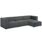 Modway Mingle 4 Piece Upholstered Fabric Sectional Sofa Set | Sofas | Modishstore-7