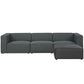 Modway Mingle 4 Piece Upholstered Fabric Sectional Sofa Set | Sofas | Modishstore-6