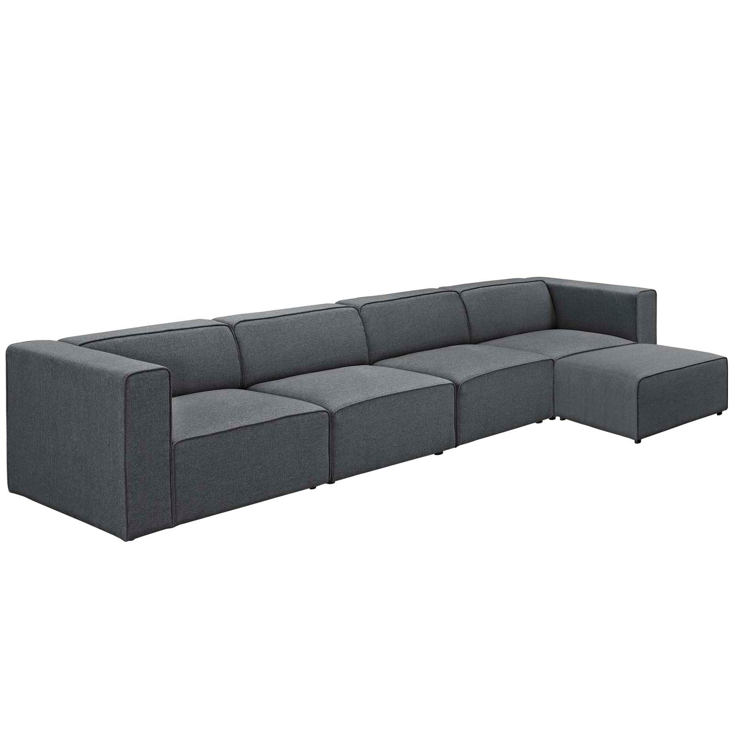 Modway Mingle 5 Piece Upholstered Fabric Sectional Sofa Set | Sofas | Modishstore-15