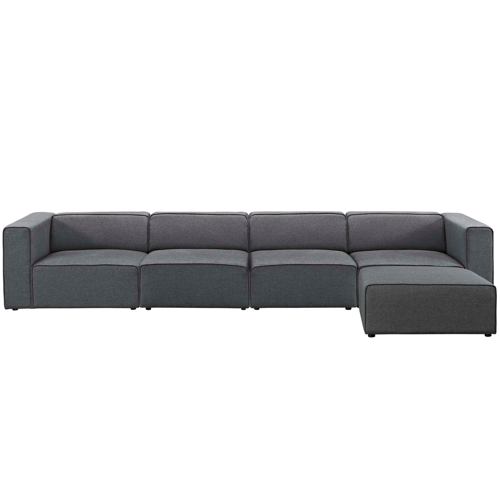 Modway Mingle 5 Piece Upholstered Fabric Sectional Sofa Set | Sofas | Modishstore-16