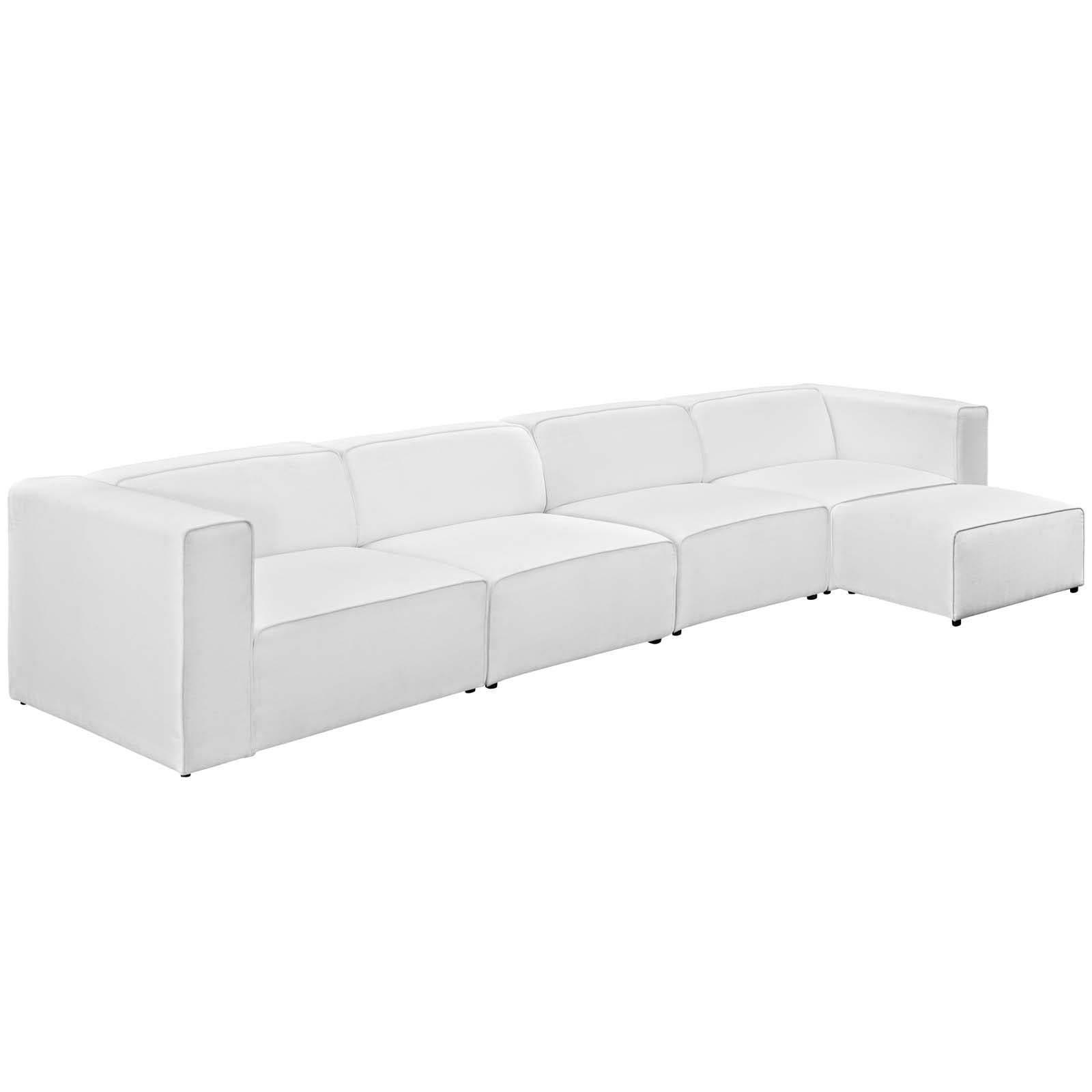 Modway Mingle 5 Piece Upholstered Fabric Sectional Sofa Set | Sofas | Modishstore-7