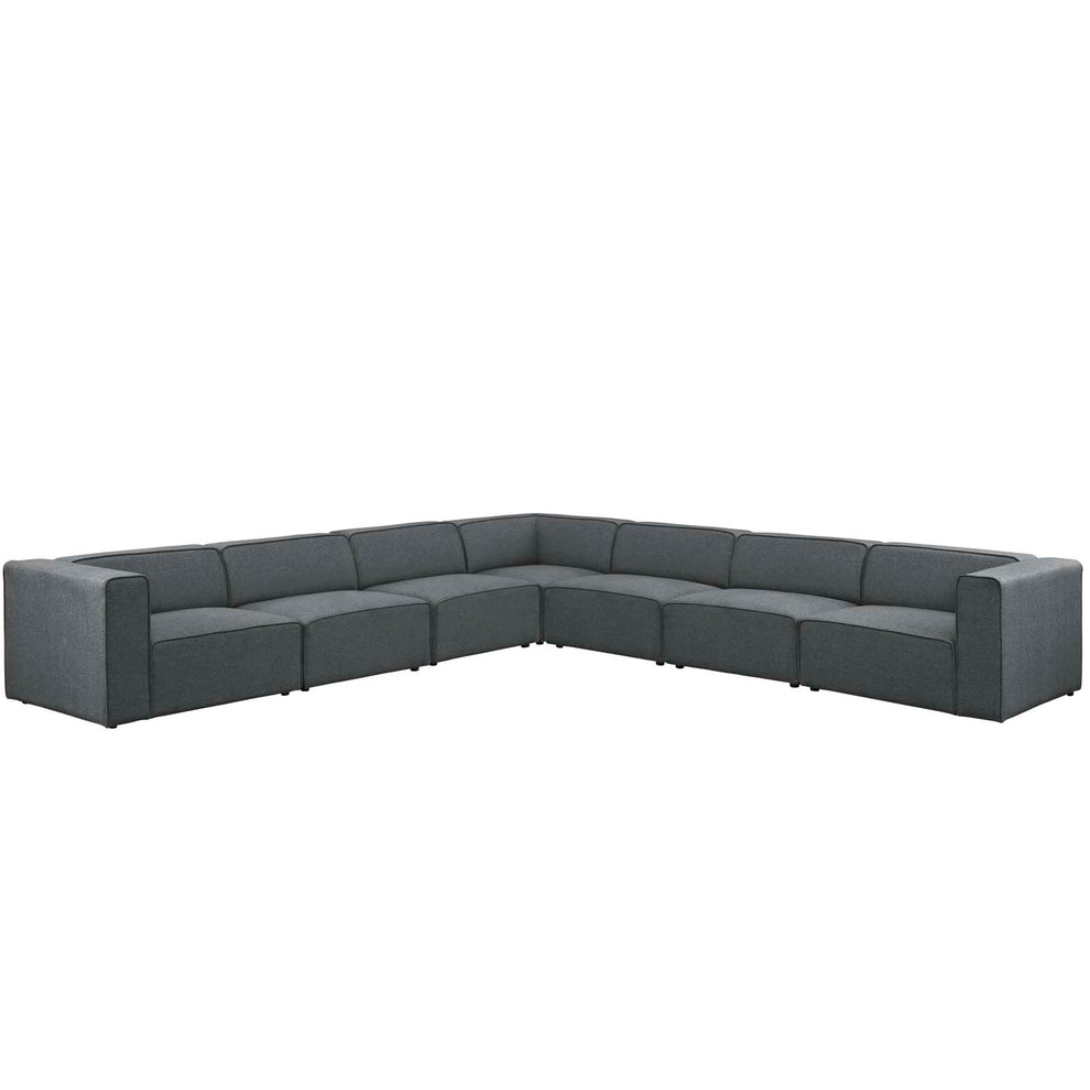 Modway Mingle 7 Piece Upholstered Fabric Sectional Sofa Set - EEI-2837 | Sofa Set | Modishstore - 8
