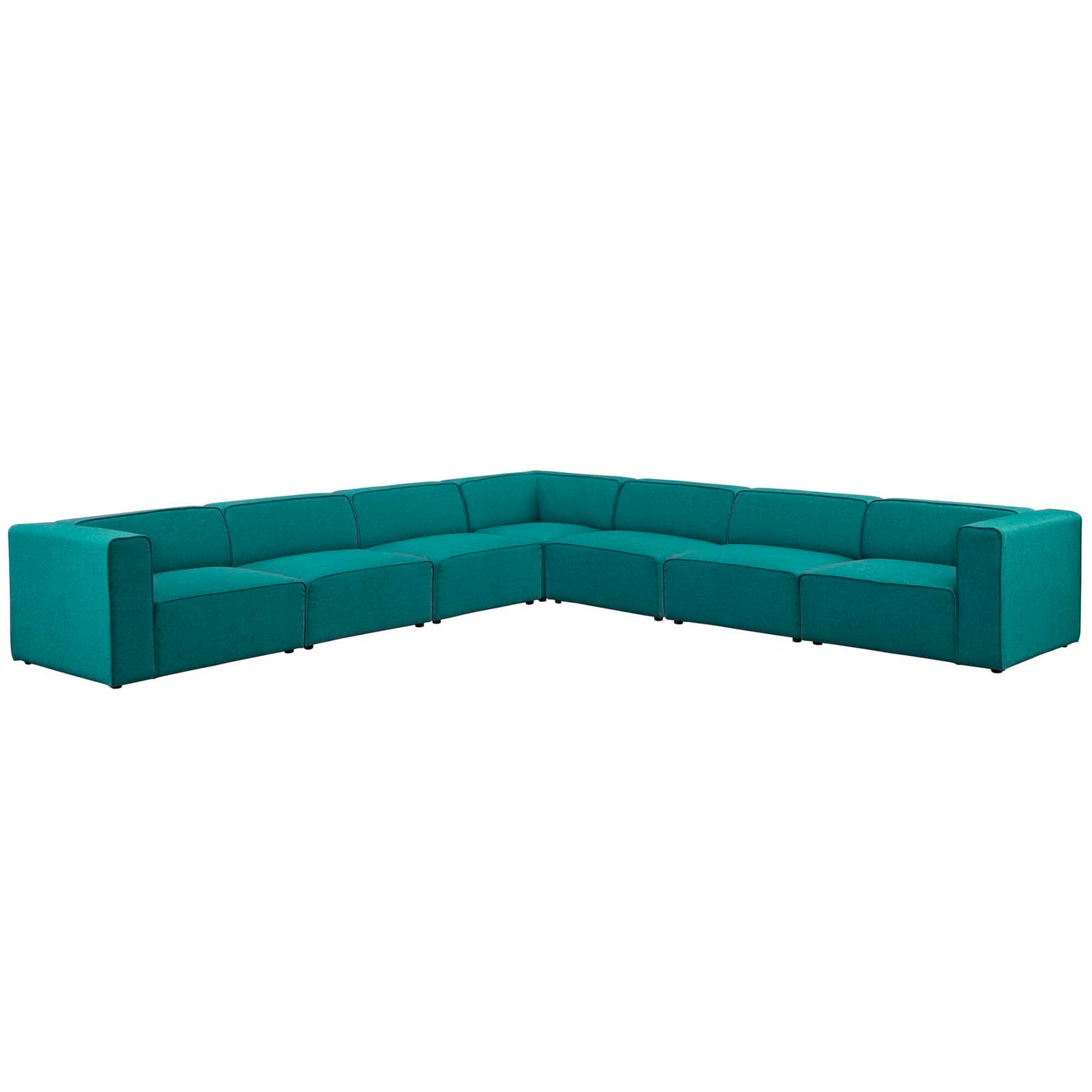 Modway Mingle 7 Piece Upholstered Fabric Sectional Sofa Set | Sofas | Modishstore-14