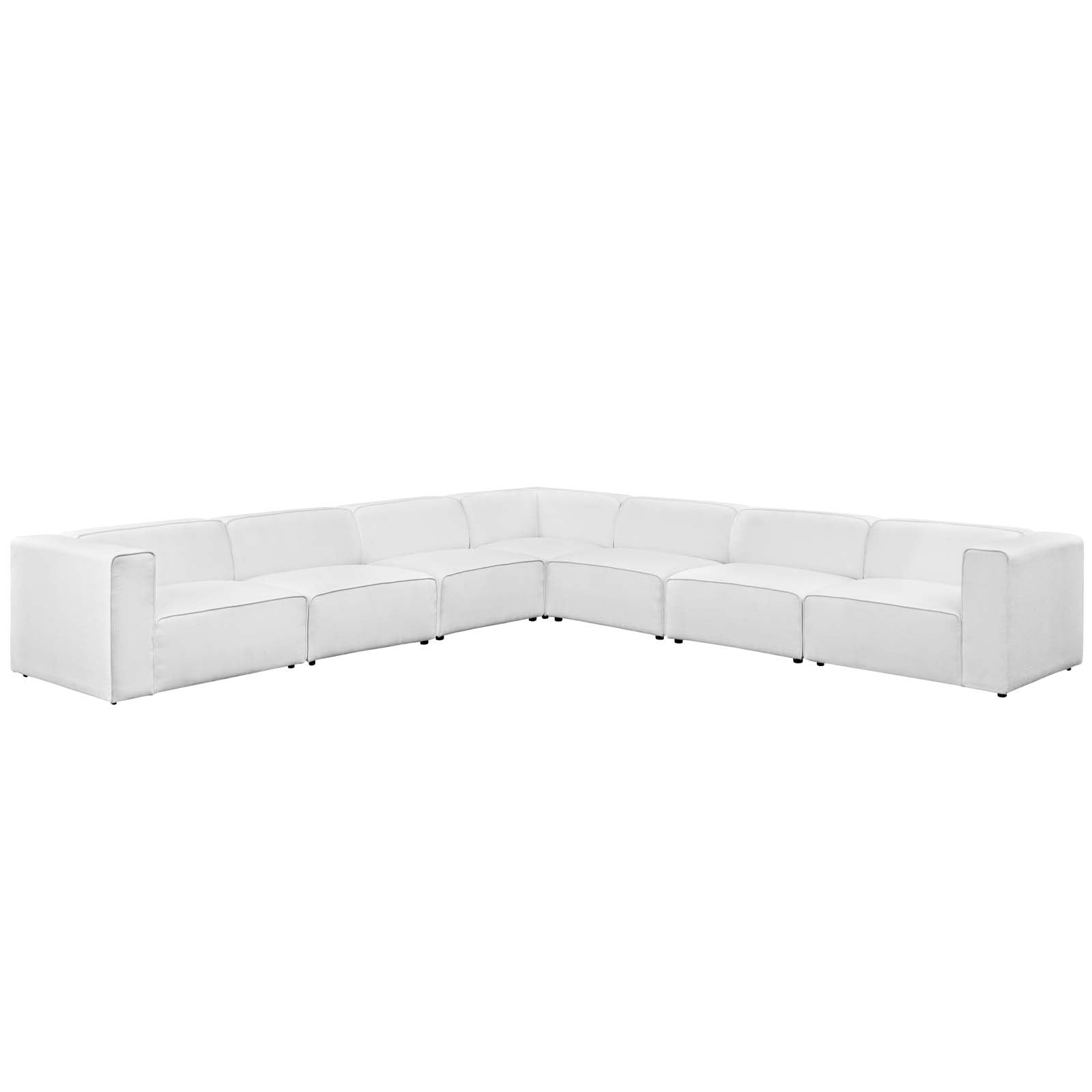 Modway Mingle 7 Piece Upholstered Fabric Sectional Sofa Set | Sofas | Modishstore-20
