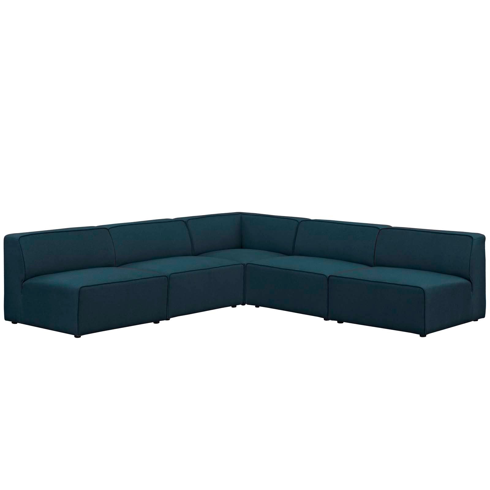 Modway Mingle 5 Piece Upholstered Fabric Armless Sectional Sofa Set | Sofas | Modishstore-13