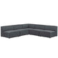 Modway Mingle 5 Piece Upholstered Fabric Armless Sectional Sofa Set | Sofas | Modishstore-2
