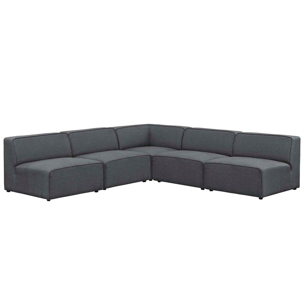 Modway Mingle 5 Piece Upholstered Fabric Armless Sectional Sofa Set - EEI-2839 | Sofa Set | Modishstore - 2