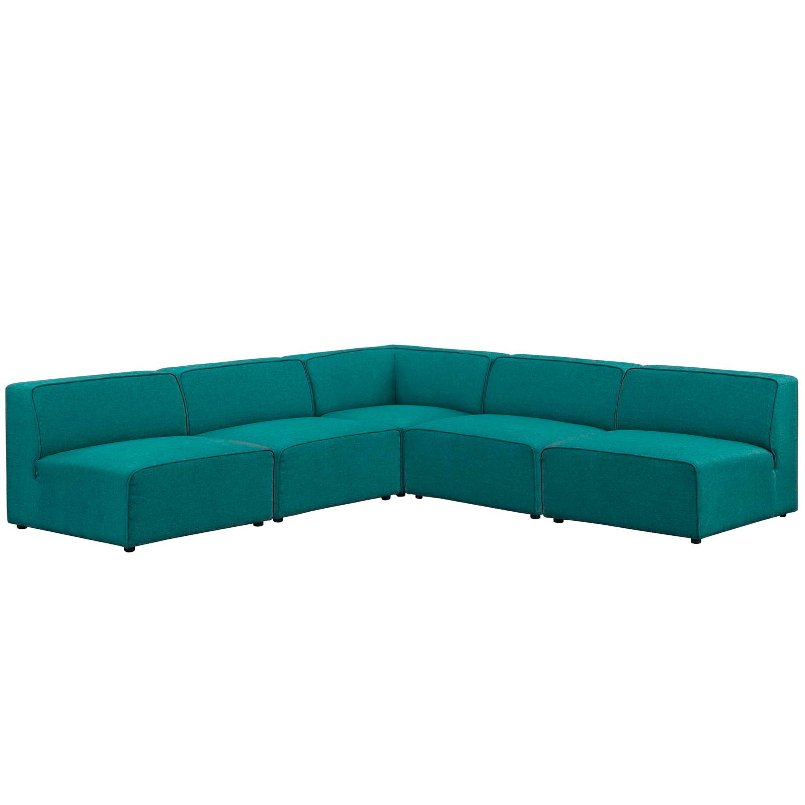 Modway Mingle 5 Piece Upholstered Fabric Armless Sectional Sofa Set | Sofas | Modishstore-9