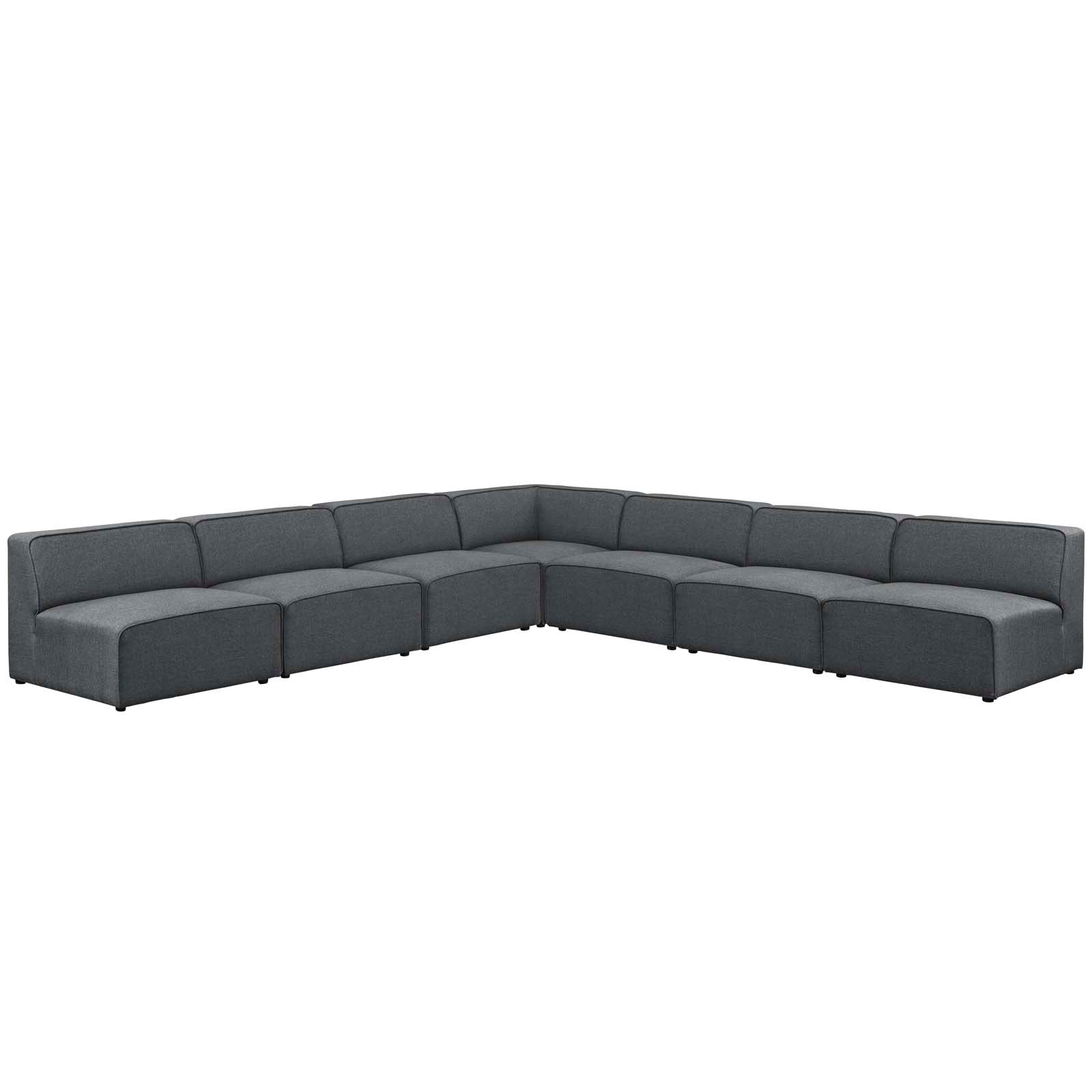 Mingle 7 Piece Upholstered Fabric Sectional Sofa Set by Modway - EEI-2841 | Sofa Set | Modishstore-7