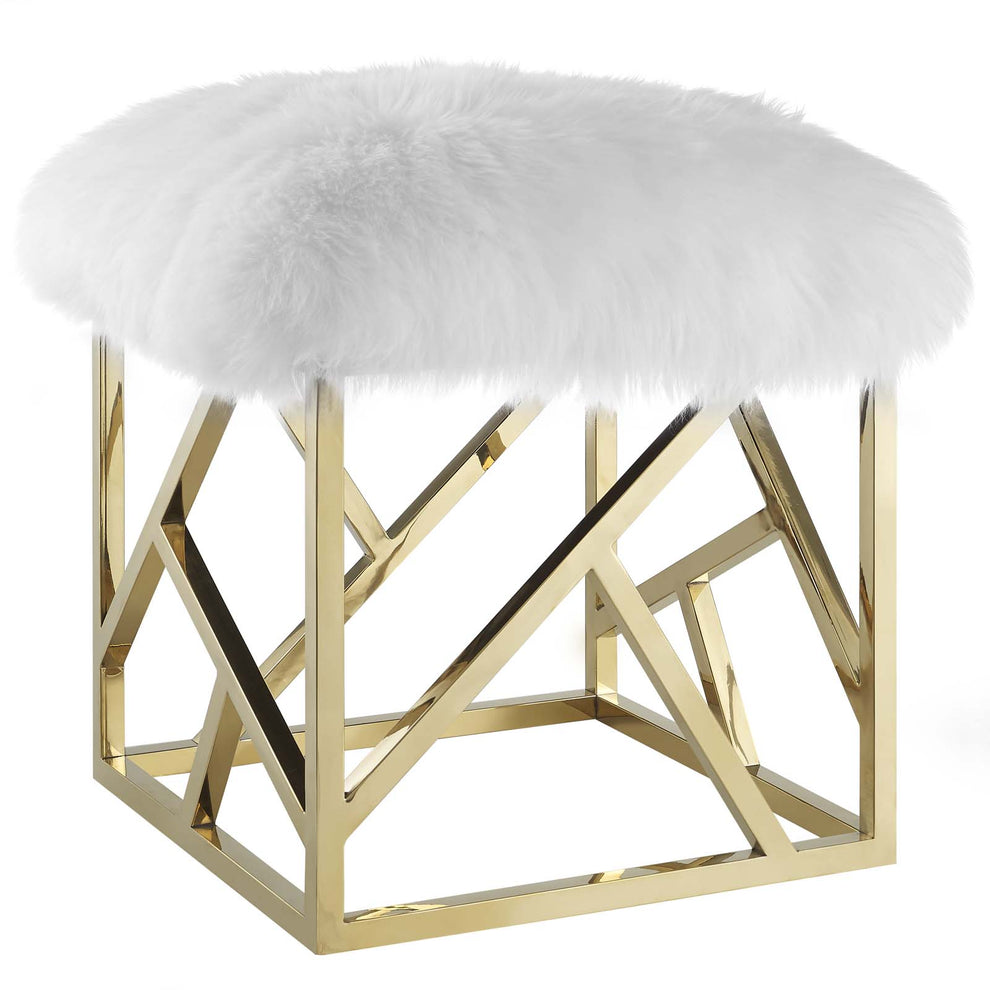 Modway Intersperse Sheepskin Ottoman - EEI-2844 | Ottomans | Modishstore - 2