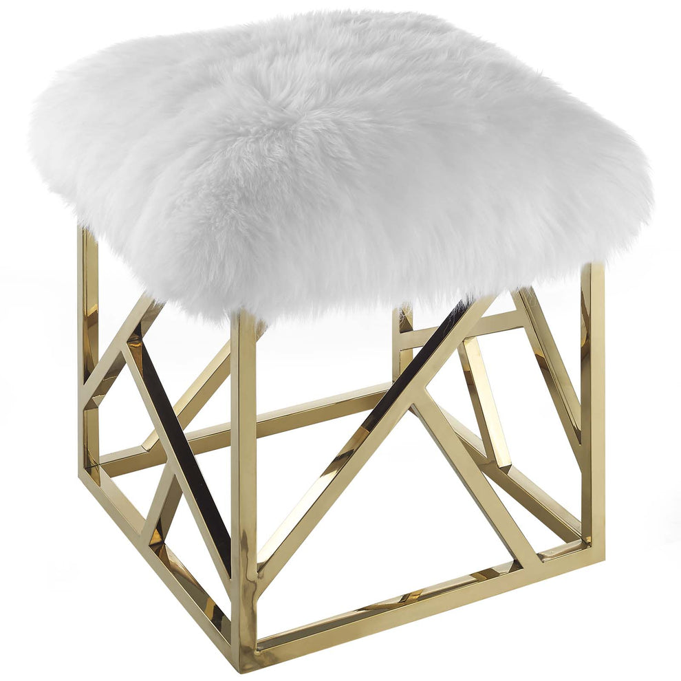 Modway Intersperse Sheepskin Ottoman - EEI-2844 | Ottomans | Modishstore - 4