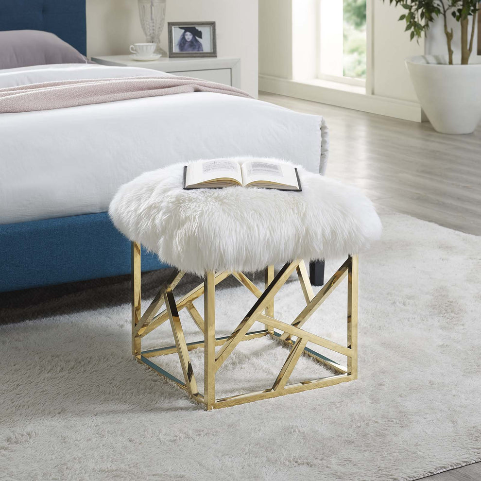 Modway Intersperse Sheepskin Ottoman - EEI-2844 | Ottomans | Modishstore - 3