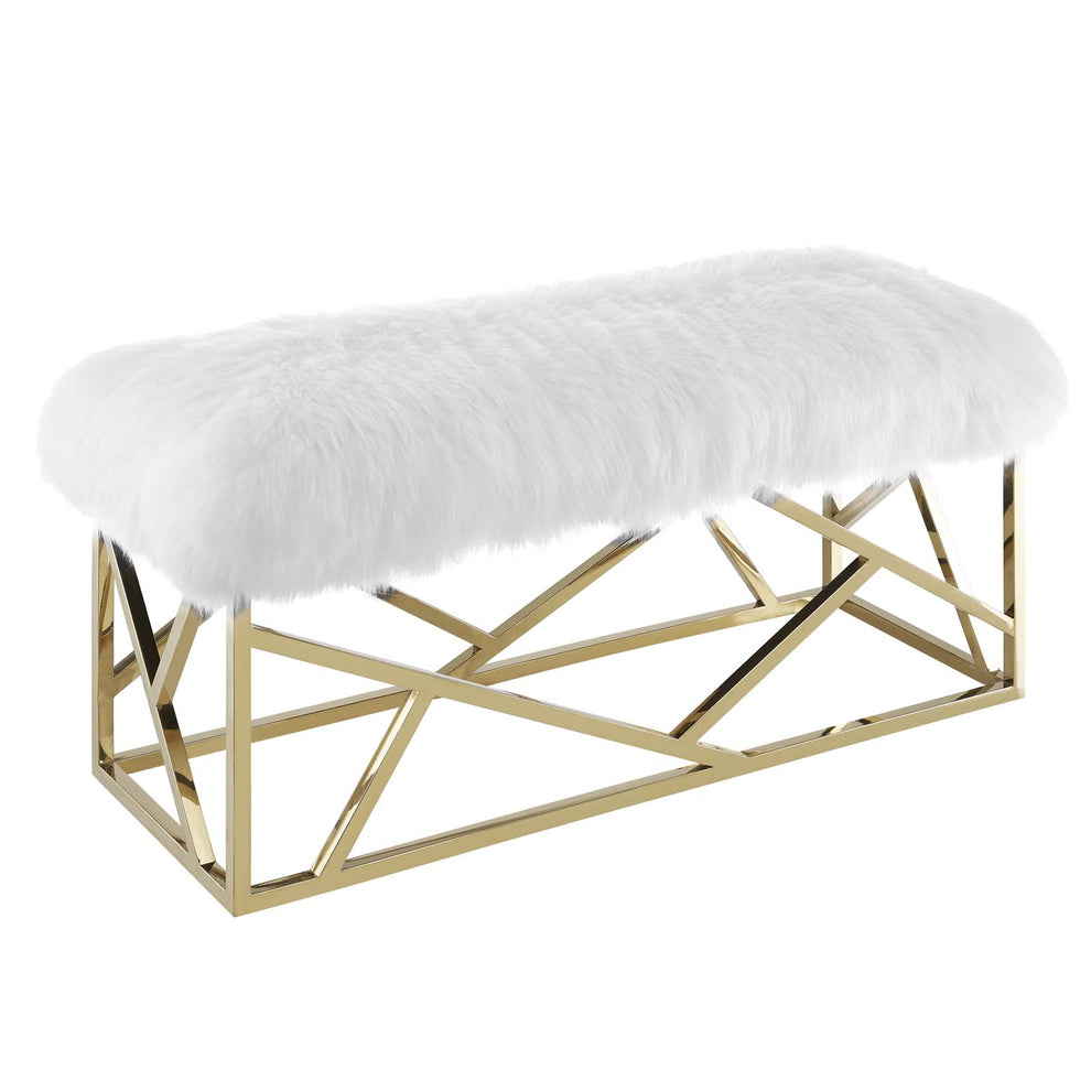 Intersperse Sheepskin Bench By Modway - EEI-2846 | Benches | Modishstore - 3