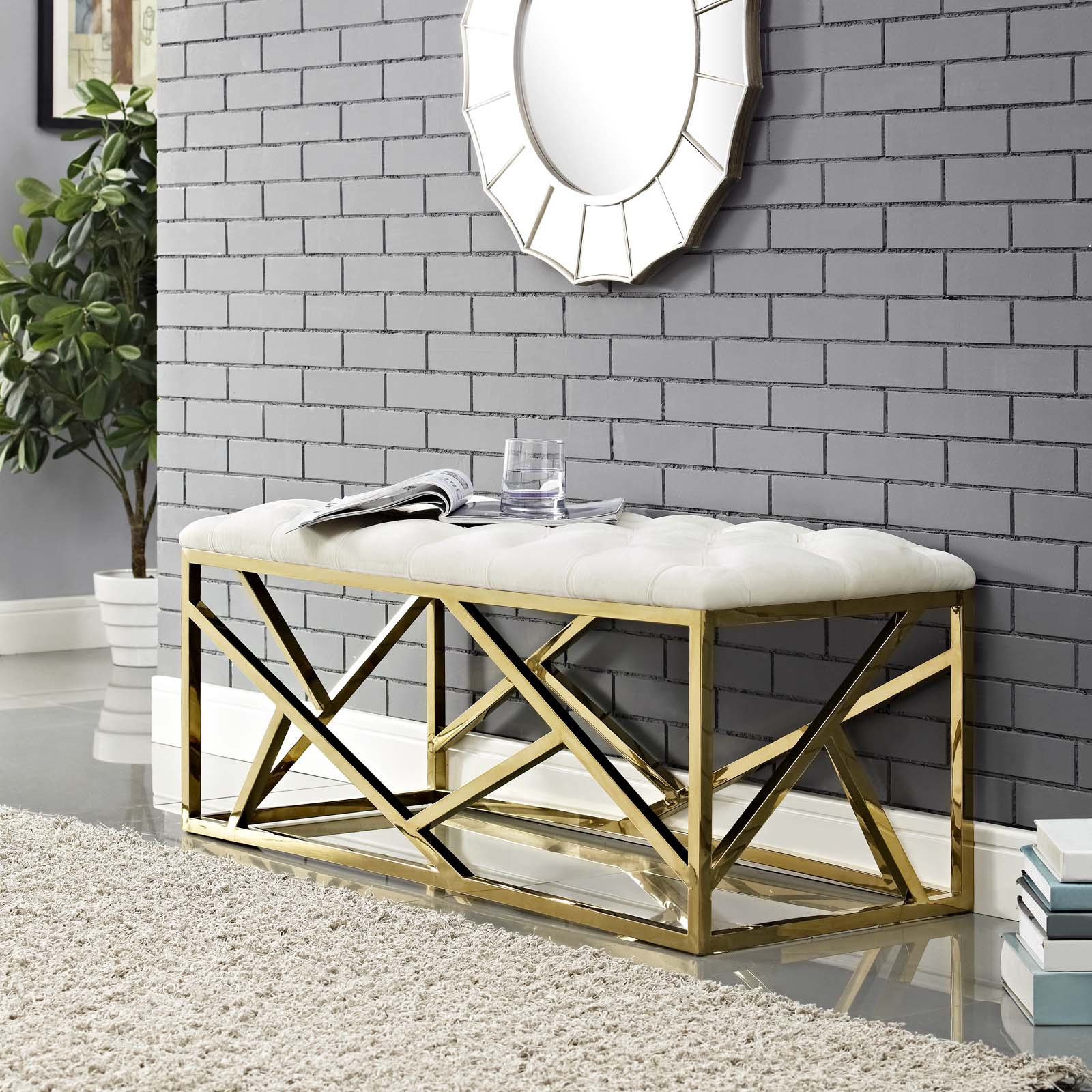 Modway Intersperse Bench - Thumbnail 5