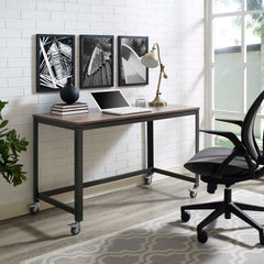 Modway Vivify Computer Office Steel Desk with Swivel Base Industrial – EEI-2852