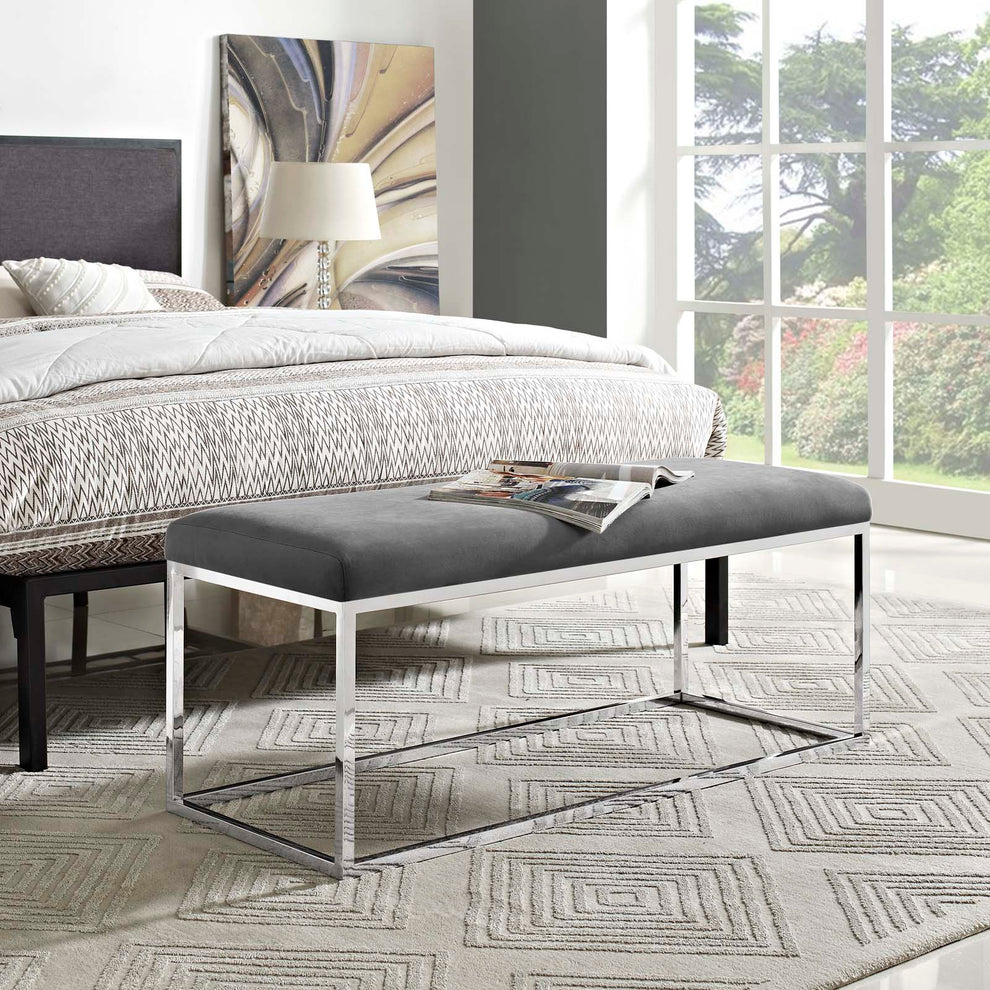 Modway Anticipate Performance Velvet Bench - EEI-2869 | Benches | Modishstore - 1