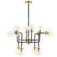 Ambition Amber Glass And Antique Brass 12 Light Pendant Chandelier By Modway - EEI-2884 | Ceiling Lamps | Modishstore - 2