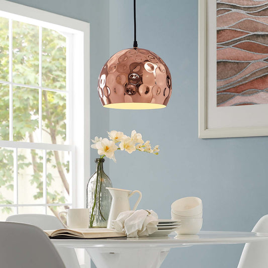 Modway Dimple 10" Half-Sphere Rose Gold Pendant Light | Pendant Lamps | Modishstore