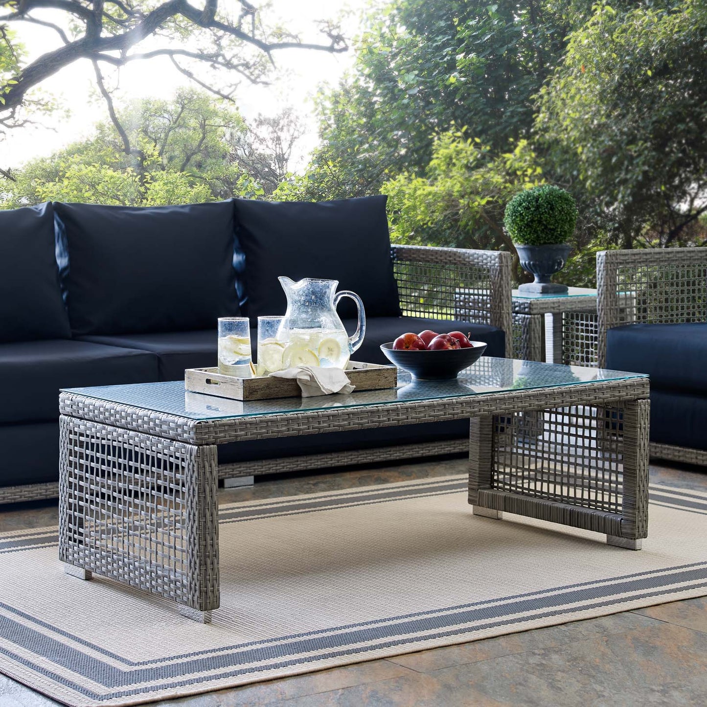 Modway Aura Rattan Outdoor Patio Coffee Table | Outdoor Tables | Modishstore