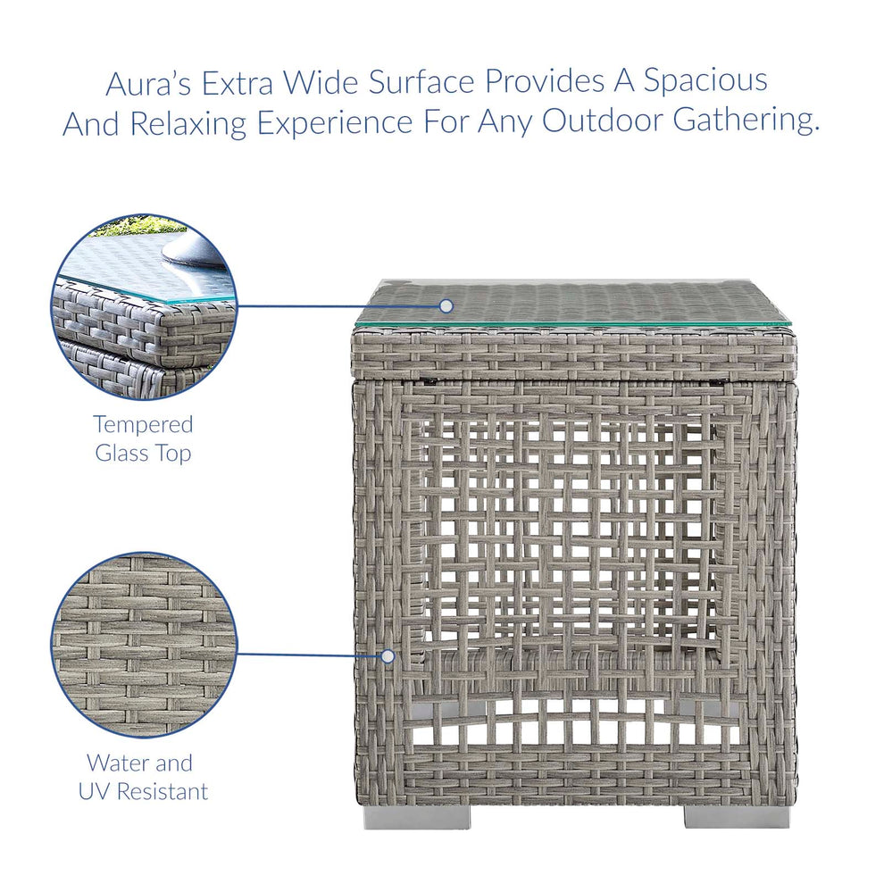 Modway Aura Outdoor Patio Wicker Rattan Side Table - EEI-2922 | Outdoor Tables | Modishstore - 5