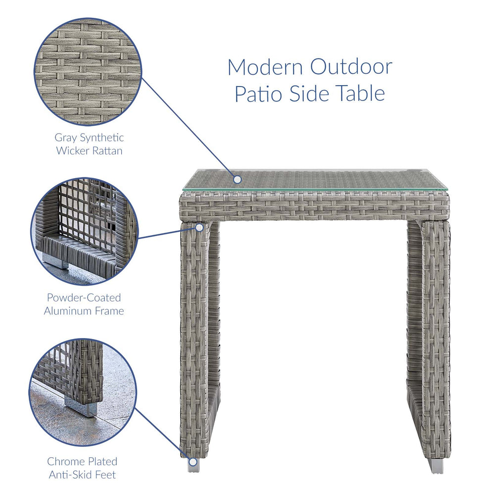 Modway Aura Outdoor Patio Wicker Rattan Side Table - EEI-2922 | Outdoor Tables | Modishstore - 6