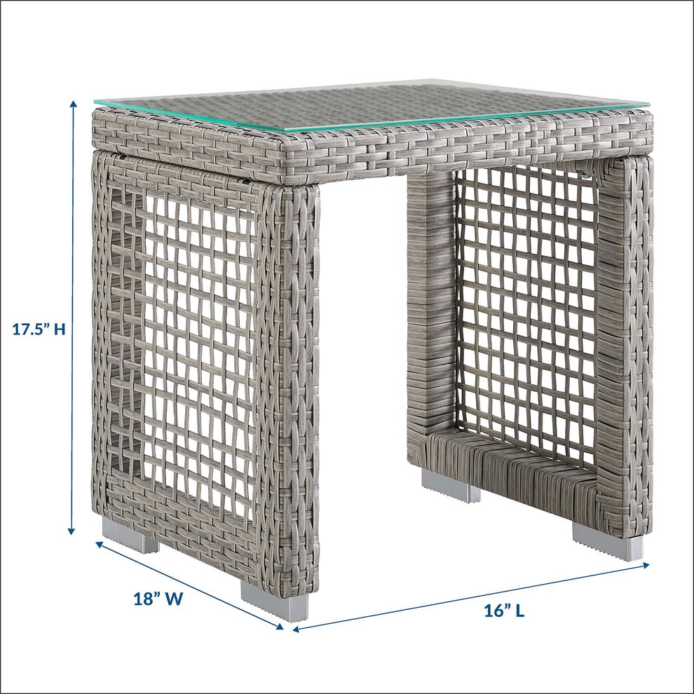 Modway Aura Outdoor Patio Wicker Rattan Side Table - EEI-2922 | Outdoor Tables | Modishstore - 3