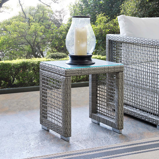 Modway Aura Outdoor Patio Wicker Rattan Side Table | Outdoor Tables | Modishstore