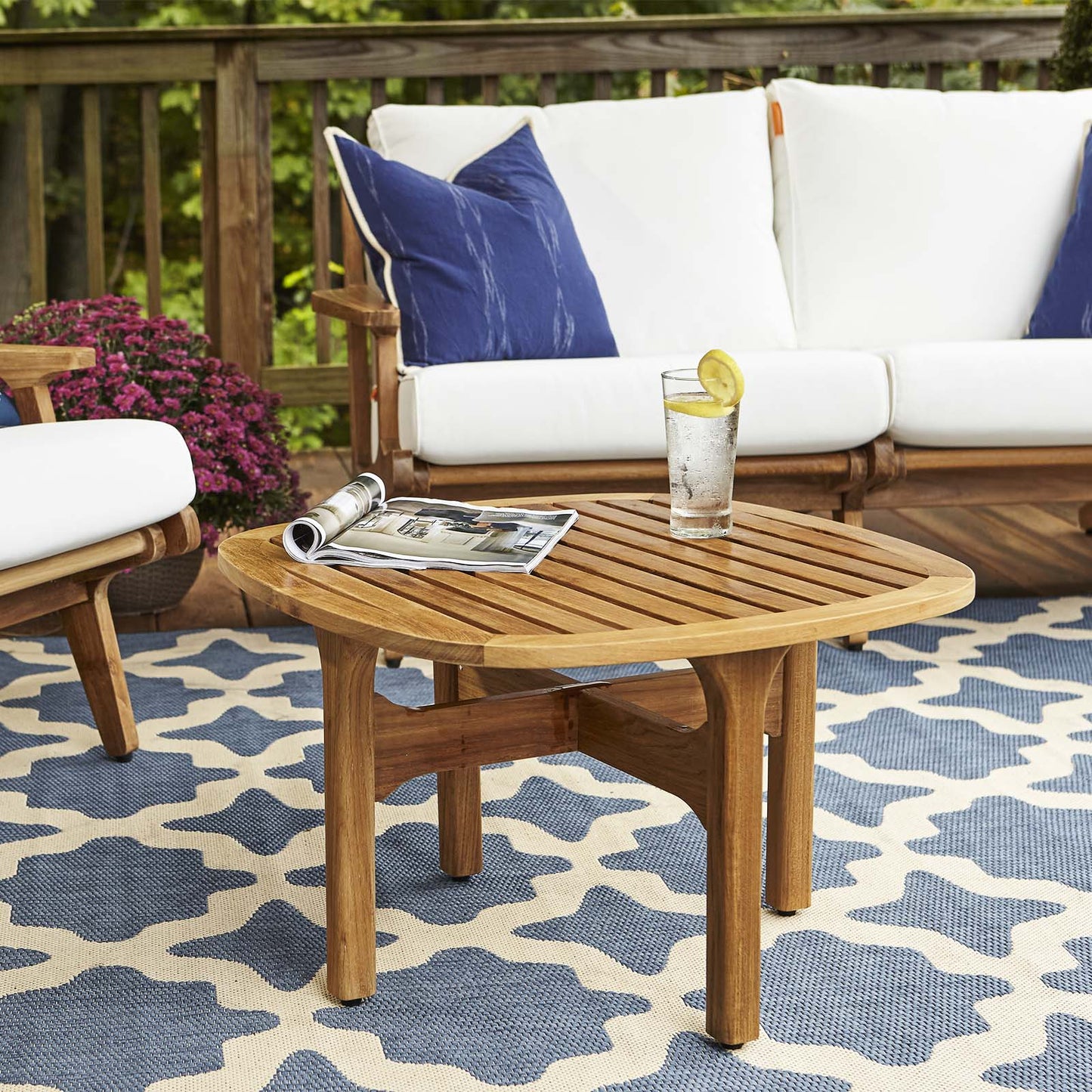 Modway Saratoga Outdoor Patio Teak Coffee Table Natural - EEI-2929 | Outdoor Tables | Modishstore - 1