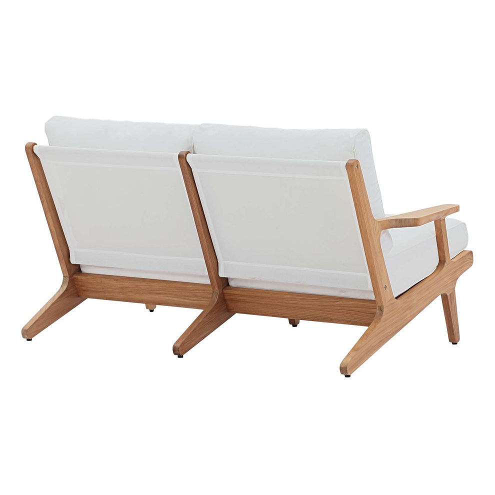 Modway Saratoga Outdoor Patio Teak Loveseat Natural White - EEI-2932 | Outdoor Sofas, Loveseats & Sectionals | Modishstore - 3