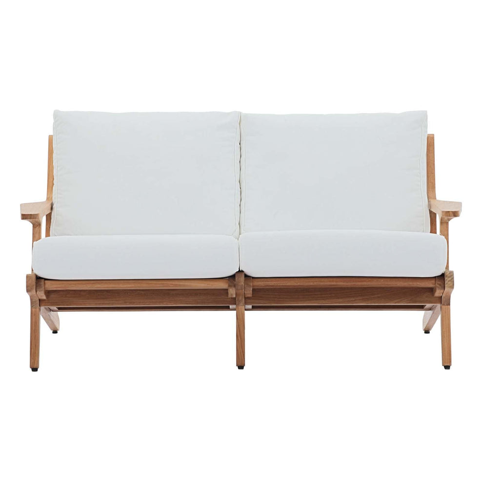 Modway Saratoga Outdoor Patio Teak Loveseat Natural White - EEI-2932 | Outdoor Sofas, Loveseats & Sectionals | Modishstore - 4
