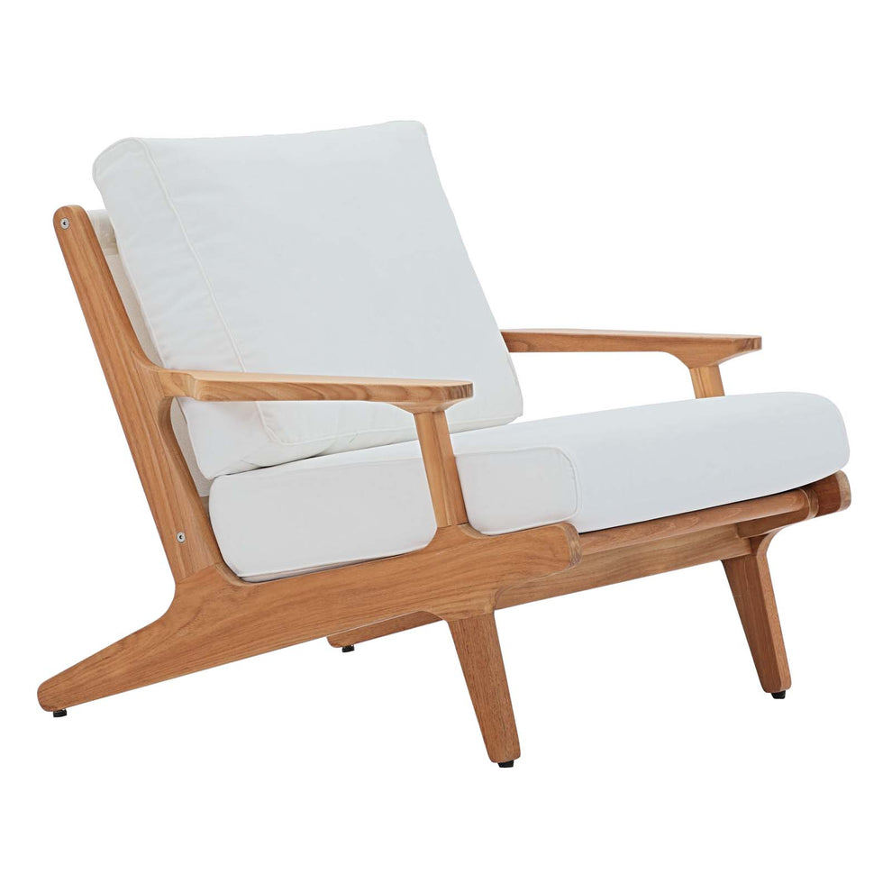 Modway Saratoga Outdoor Patio Teak Armchair Natural White - EEI-2933 | Outdoor Chairs | Modishstore - 2