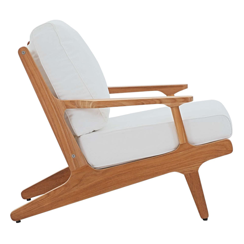 Modway Saratoga Outdoor Patio Teak Armchair Natural White - EEI-2933 | Outdoor Chairs | Modishstore - 3