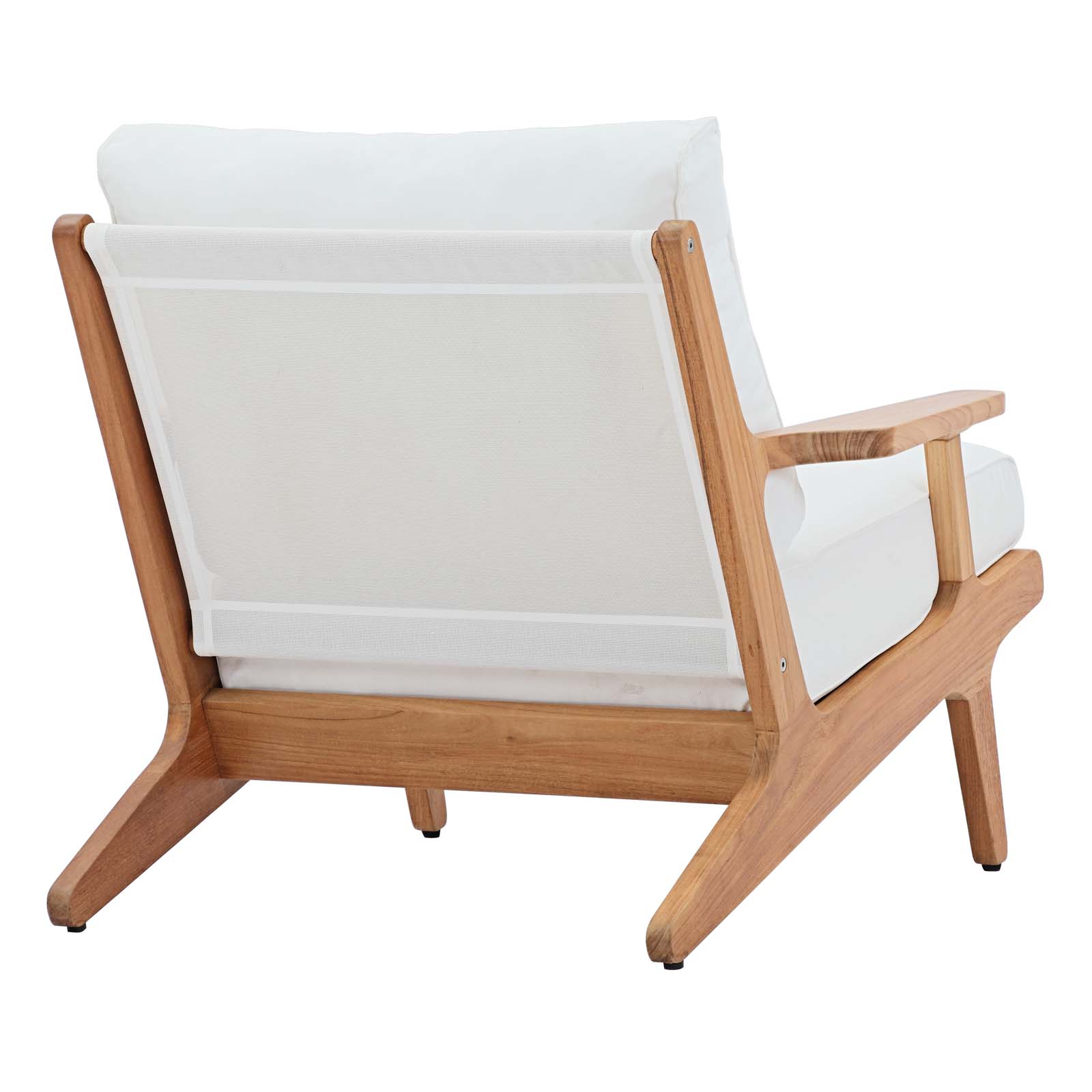 Modway Saratoga Outdoor Patio Teak Armchair Natural White | Armchairs | Modishstore-4