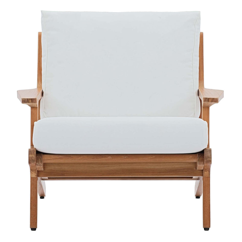 Modway Saratoga Outdoor Patio Teak Armchair Natural White - EEI-2933 | Outdoor Chairs | Modishstore - 5
