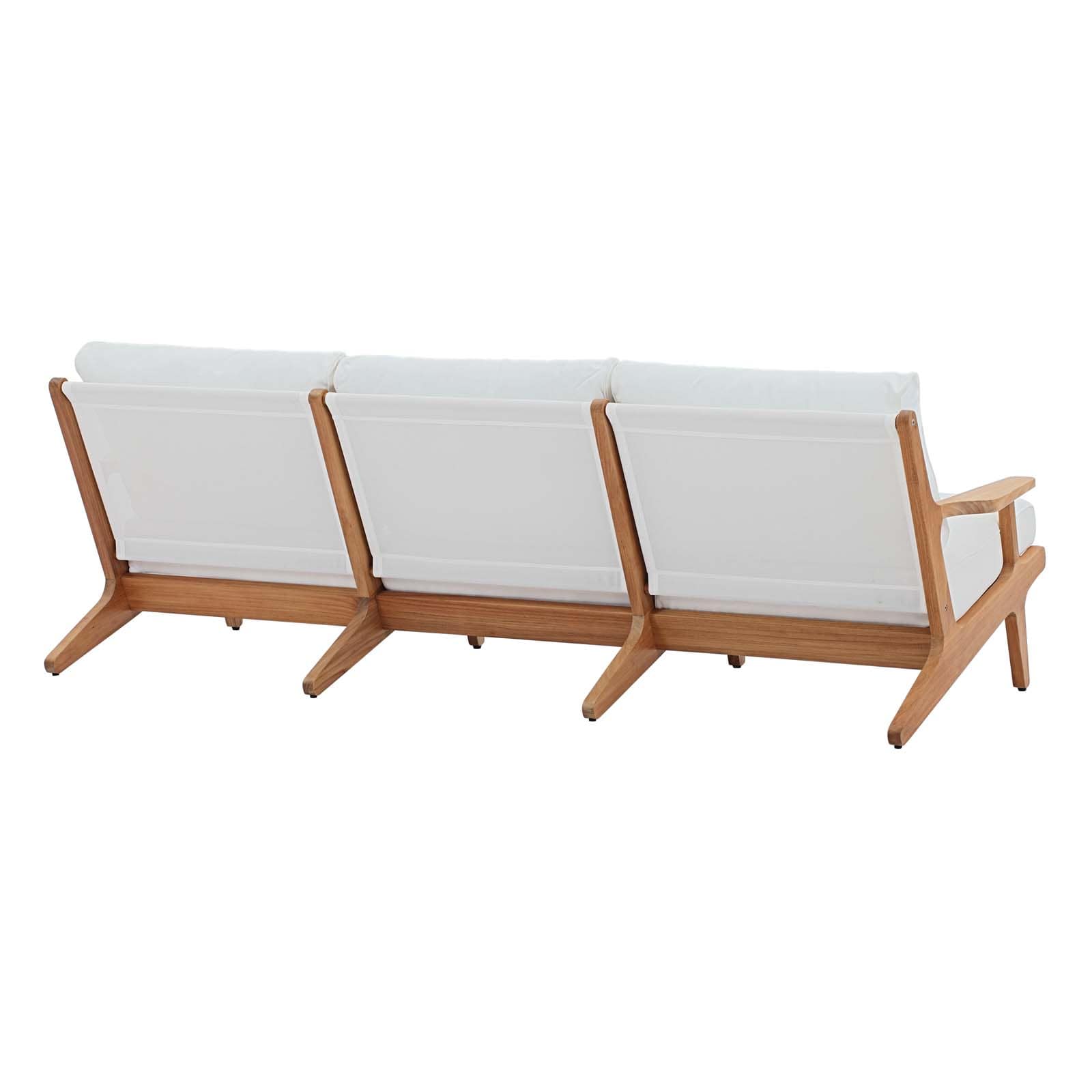 Modway Saratoga Outdoor Patio Premium Grade A Teak Wood Sofa Natural White | Outdoor Sofas, Loveseats & Sectionals | Modishstore-3