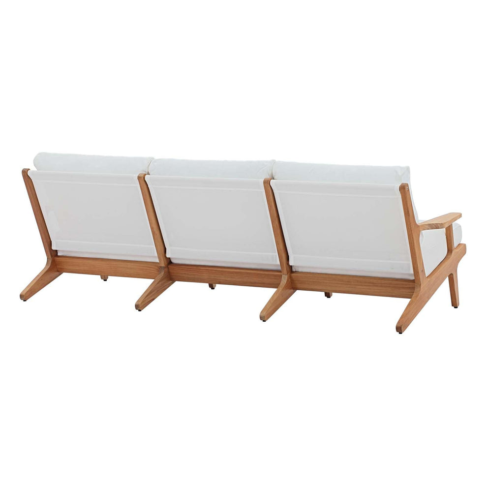 Modway Saratoga Outdoor Patio Premium Grade A Teak Wood Sofa Natural White - EEI-2934 | Outdoor Sofas, Loveseats & Sectionals | Modishstore - 3
