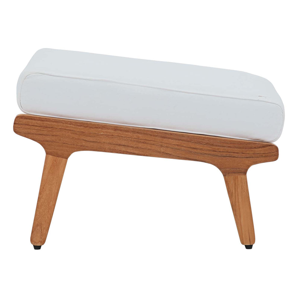 Modway Saratoga Outdoor Patio Teak Ottoman Natural White - EEI-2936 | Outdoor Ottomans | Modishstore - 3