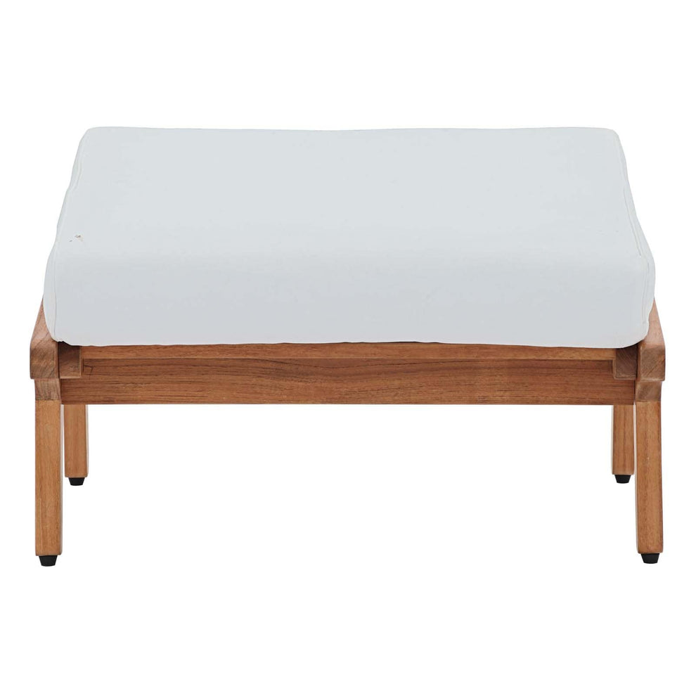 Modway Saratoga Outdoor Patio Teak Ottoman Natural White - EEI-2936 | Outdoor Ottomans | Modishstore - 5