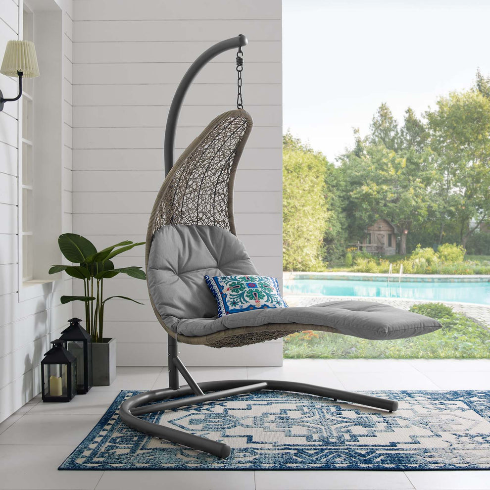 Modway Landscape Hanging Chaise Lounge Outdoor Patio Swing Chair - EEI-2952 | Outdoor Porch Swings | Modishstore - 19